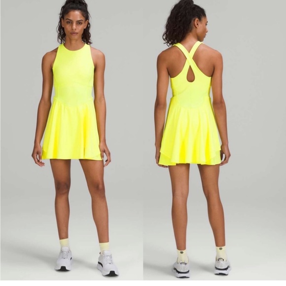 lululemon athletica Dresses & Skirts - LULULEMON Court Crush Dress Electric Lemon Sz 8